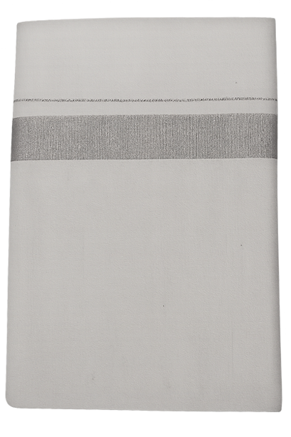 Mens Tissue Silver Dothi With Jari Border