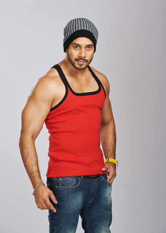 Combed Cotton Assorted Colour Gym Vest RN