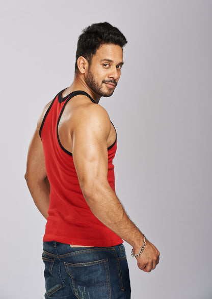 Combed Cotton Assorted Colour Gym Vest RN
