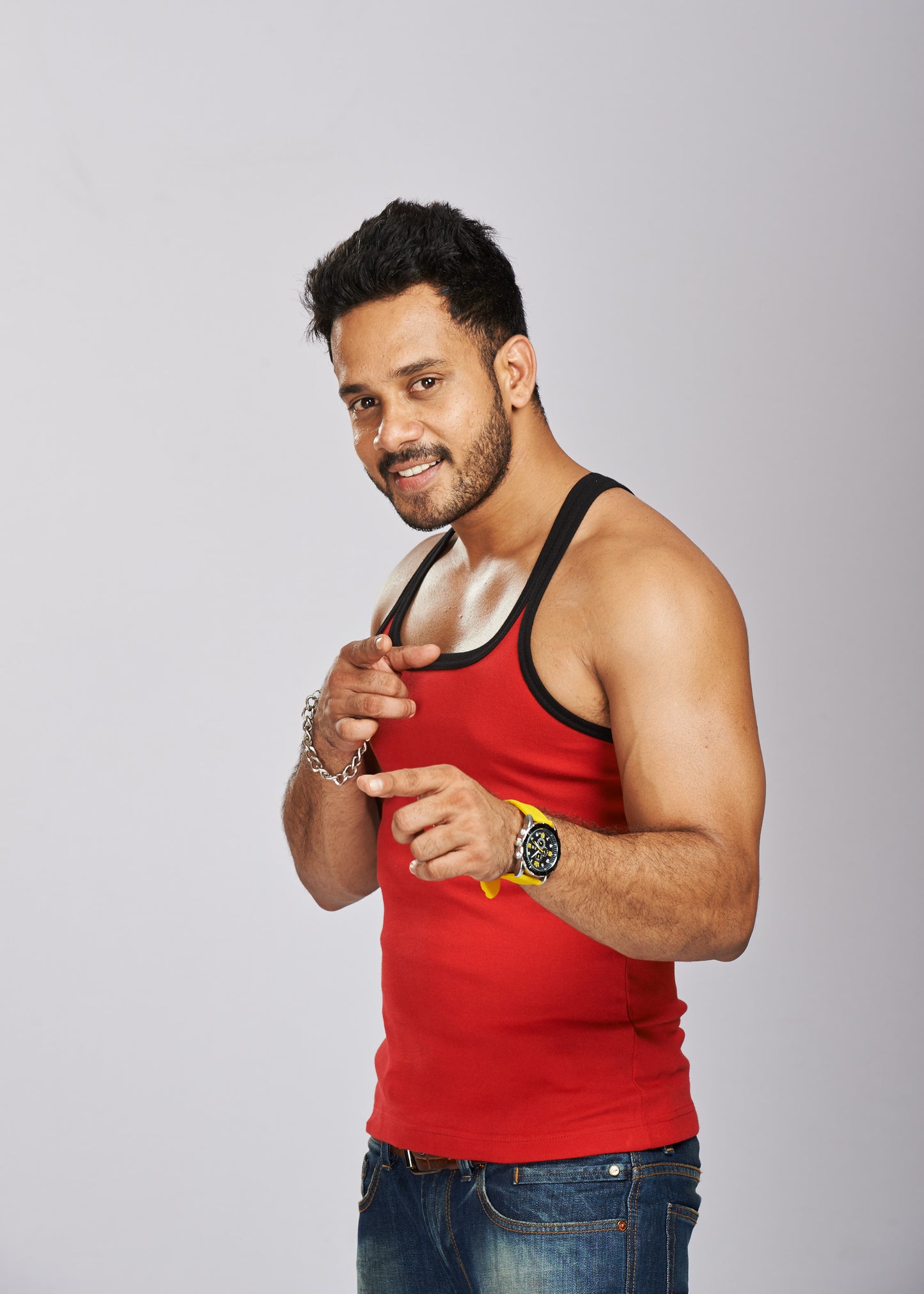 Combed Cotton Assorted Colour Gym Vest RN